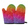 Rainbow (NOT Real) Glitter Artwork Print Oven Mitts
