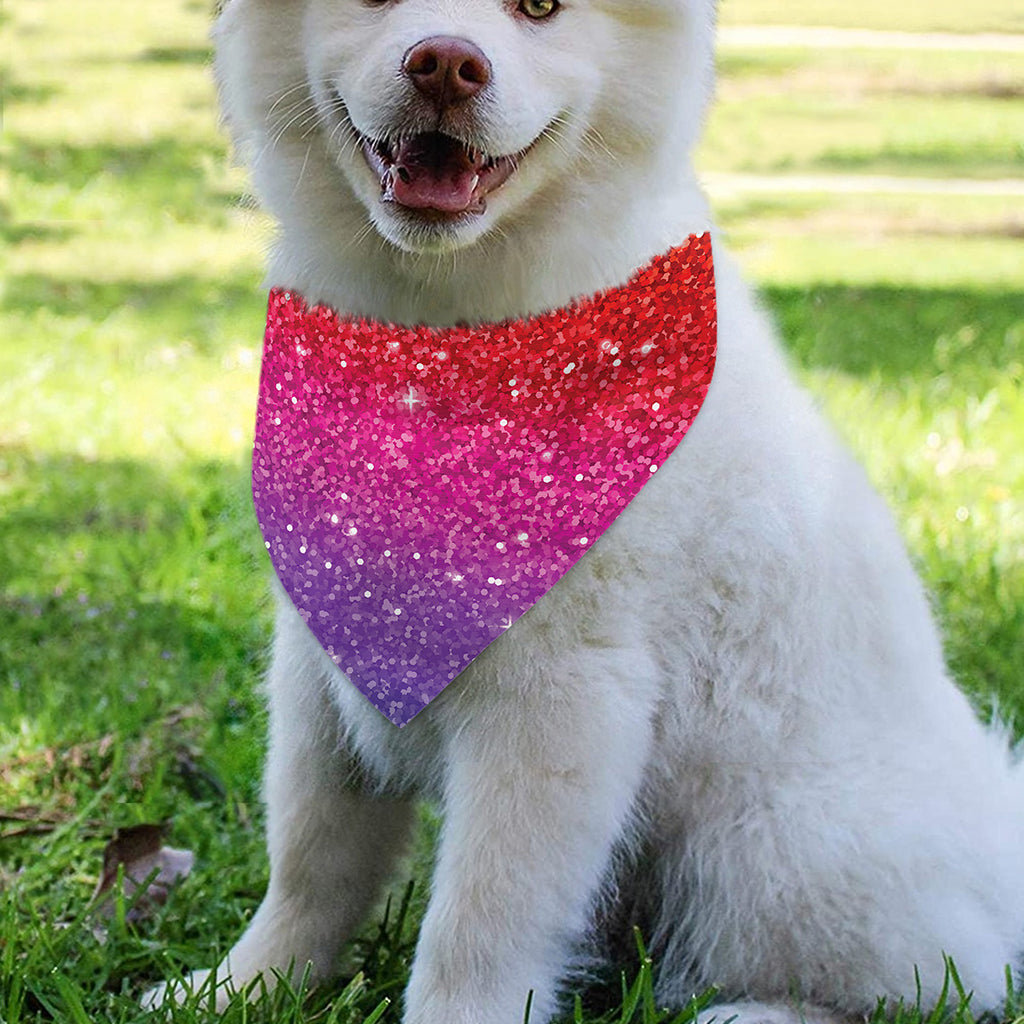 Rainbow (NOT Real) Glitter Artwork Print Over The Collar Dog Bandana