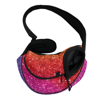 Rainbow (NOT Real) Glitter Artwork Print Pet Sling Carrier