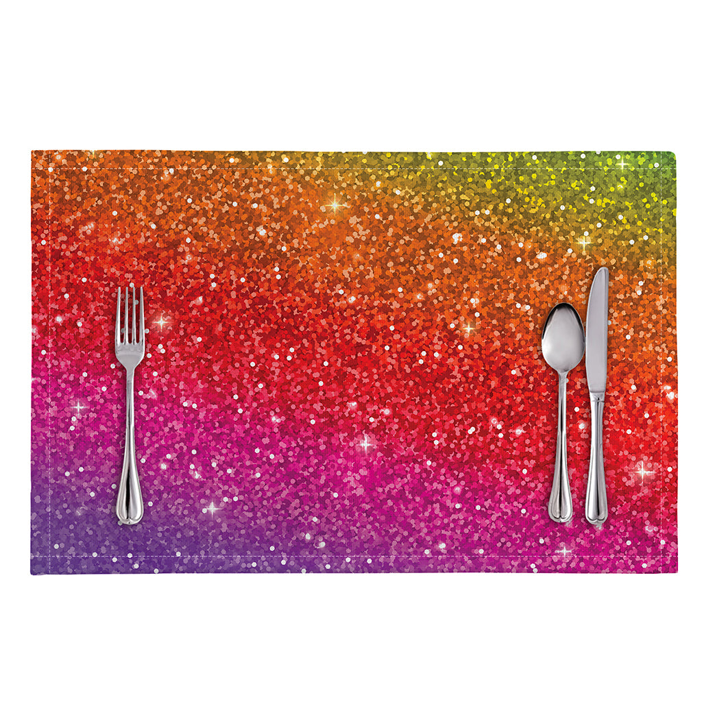 Rainbow (NOT Real) Glitter Artwork Print Placemat
