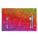 Rainbow (NOT Real) Glitter Artwork Print Placemat