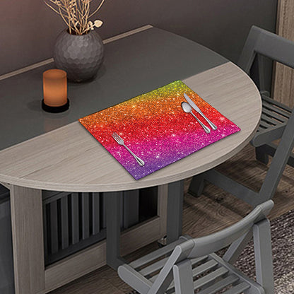 Rainbow (NOT Real) Glitter Artwork Print Placemat