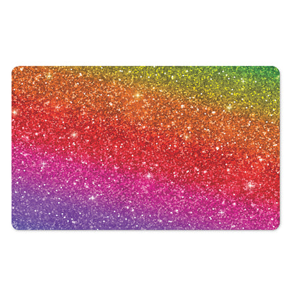 Rainbow (NOT Real) Glitter Artwork Print Polyester Doormat