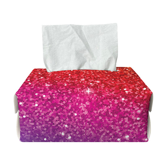 Rainbow (NOT Real) Glitter Artwork Print Rectangle Tissue Box Cover