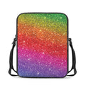 Rainbow (NOT Real) Glitter Artwork Print Rectangular Crossbody Bag