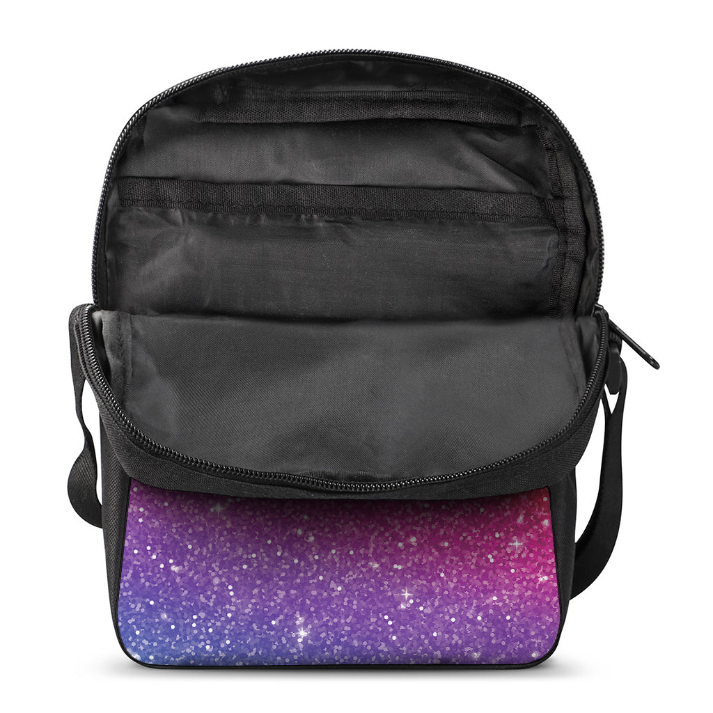Rainbow (NOT Real) Glitter Artwork Print Rectangular Crossbody Bag