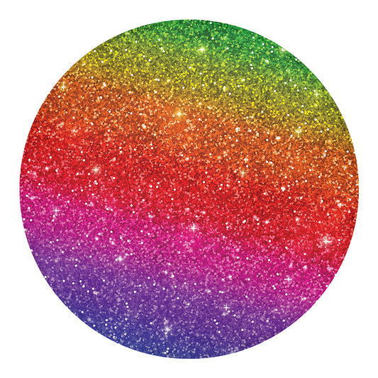 Rainbow (NOT Real) Glitter Artwork Print Round Blanket