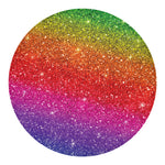 Rainbow (NOT Real) Glitter Artwork Print Round Blanket