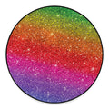 Rainbow (NOT Real) Glitter Artwork Print Round Floor Mat