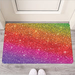 Rainbow (NOT Real) Glitter Artwork Print Rubber Doormat