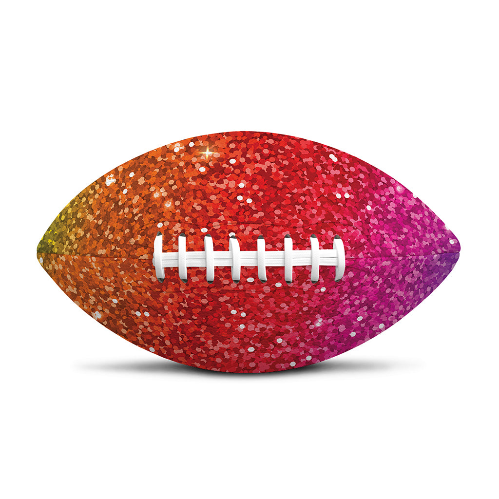 Rainbow (NOT Real) Glitter Artwork Print Rugby Ball