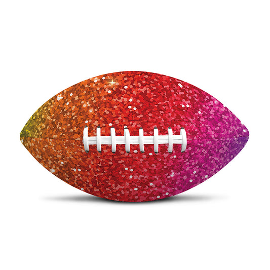 Rainbow (NOT Real) Glitter Artwork Print Rugby Ball