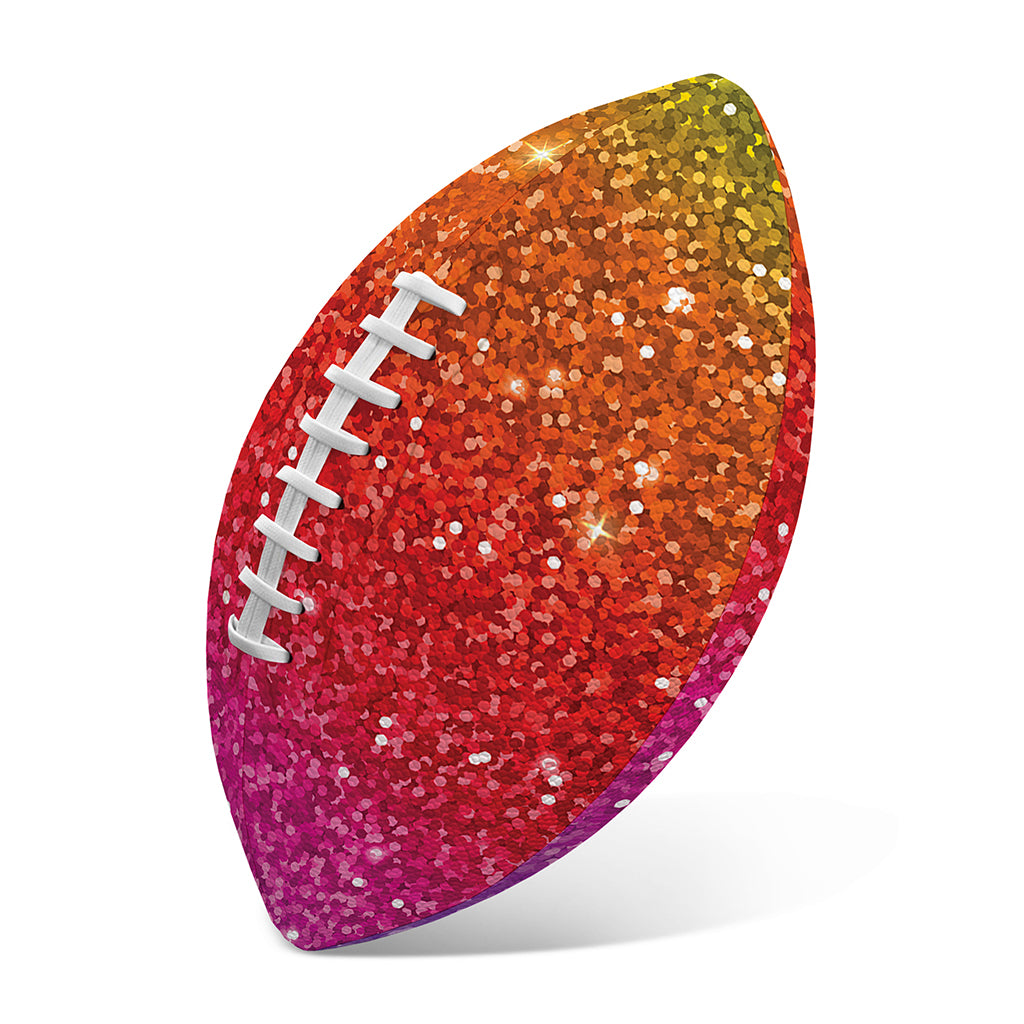 Rainbow (NOT Real) Glitter Artwork Print Rugby Ball