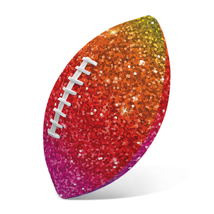 Rainbow (NOT Real) Glitter Artwork Print Rugby Ball