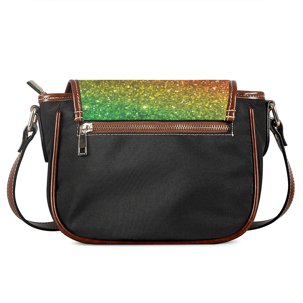Rainbow (NOT Real) Glitter Artwork Print Saddle Bag