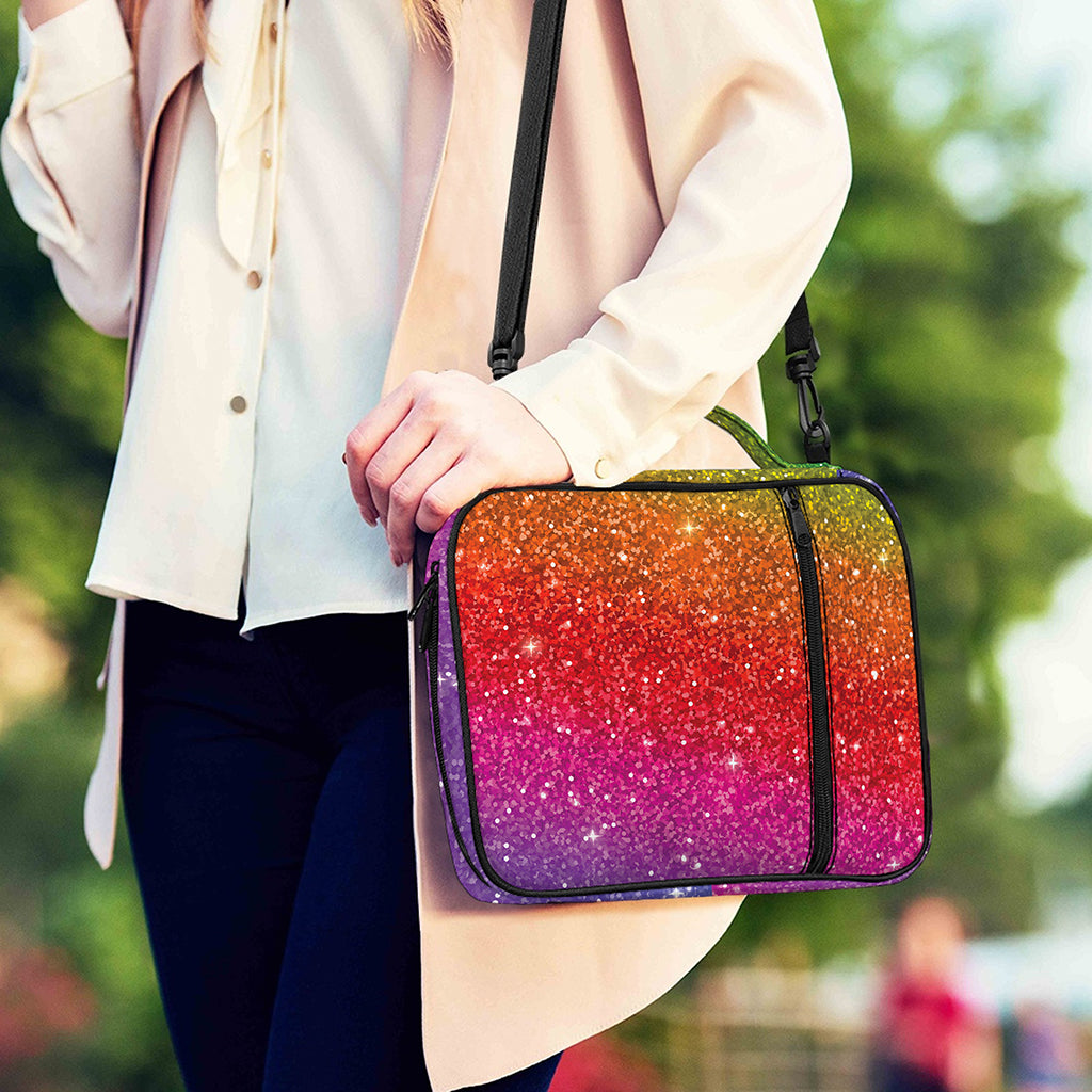 Rainbow (NOT Real) Glitter Artwork Print Shoulder Strap Bible Bag