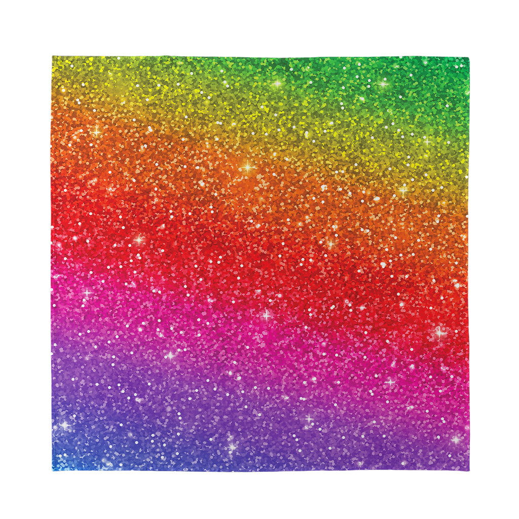 Rainbow (NOT Real) Glitter Artwork Print Silk Bandana