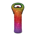 Rainbow (NOT Real) Glitter Artwork Print Single Neoprene Wine Tote