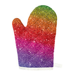 Rainbow (NOT Real) Glitter Artwork Print Single Oven Mitt