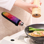 Rainbow (NOT Real) Glitter Artwork Print Skillet Handle Cover