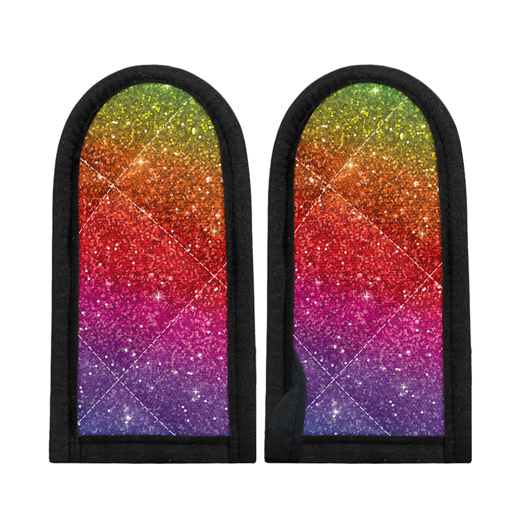 Rainbow (NOT Real) Glitter Artwork Print Skillet Handle Cover
