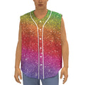 Rainbow (NOT Real) Glitter Artwork Print Sleeveless Baseball Jersey