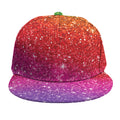 Rainbow (NOT Real) Glitter Artwork Print Snapback Cap