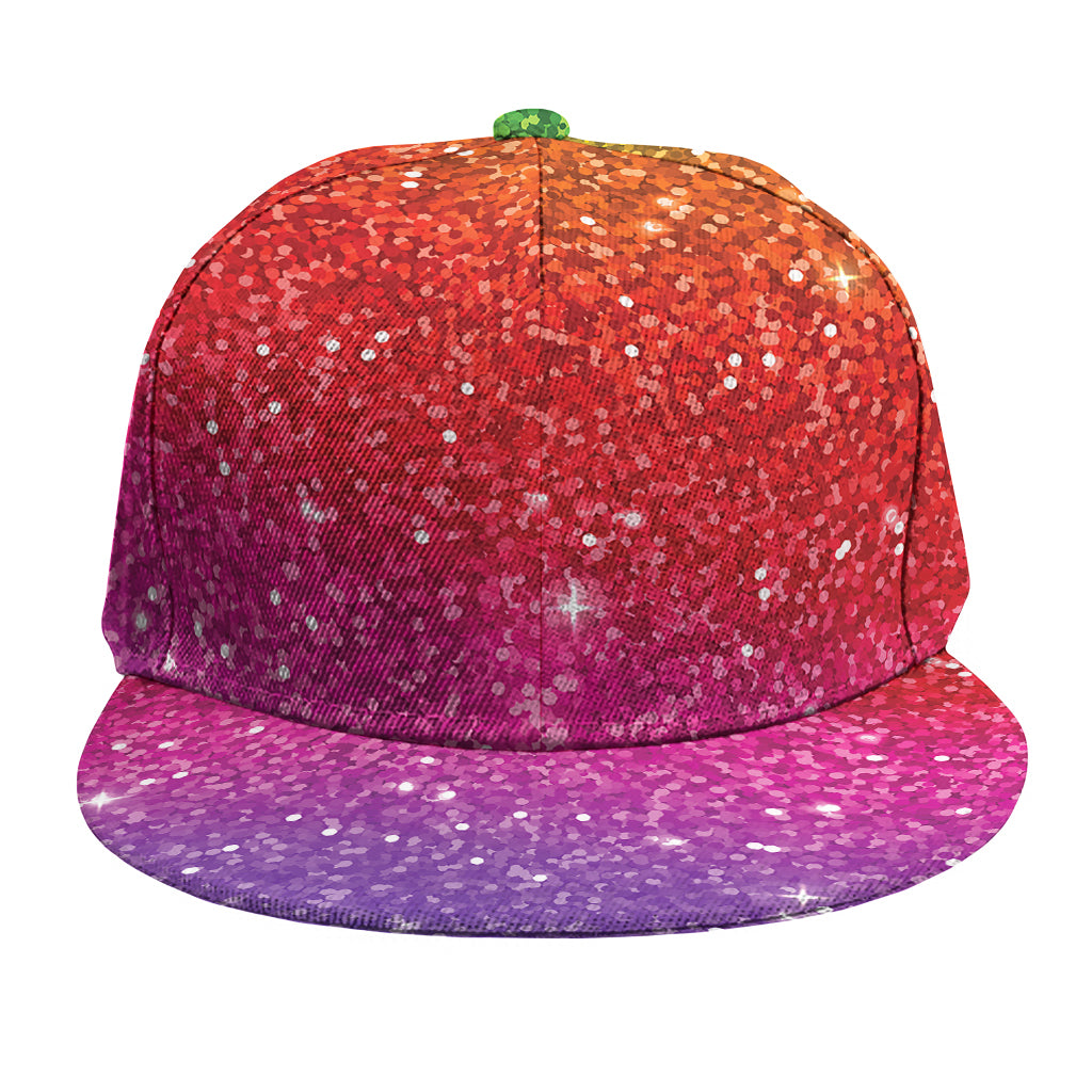 Rainbow (NOT Real) Glitter Artwork Print Snapback Cap
