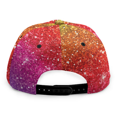 Rainbow (NOT Real) Glitter Artwork Print Snapback Cap