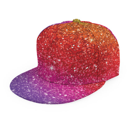 Rainbow (NOT Real) Glitter Artwork Print Snapback Cap