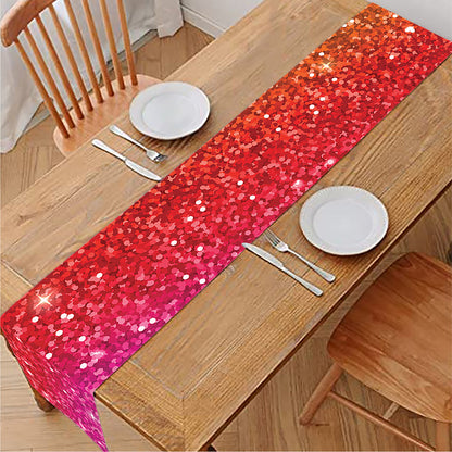 Rainbow (NOT Real) Glitter Artwork Print Table Runner