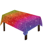 Rainbow (NOT Real) Glitter Artwork Print Tablecloth