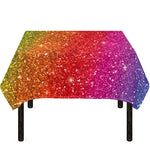 Rainbow (NOT Real) Glitter Artwork Print Tablecloth