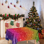 Rainbow (NOT Real) Glitter Artwork Print Tablecloth