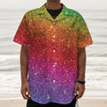 Rainbow (NOT Real) Glitter Artwork Print Textured Short Sleeve Shirt
