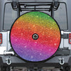 Rainbow (NOT Real) Glitter Artwork Print Tire Cover With Camera Hole