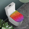 Rainbow (NOT Real) Glitter Artwork Print Toilet Lid Cover