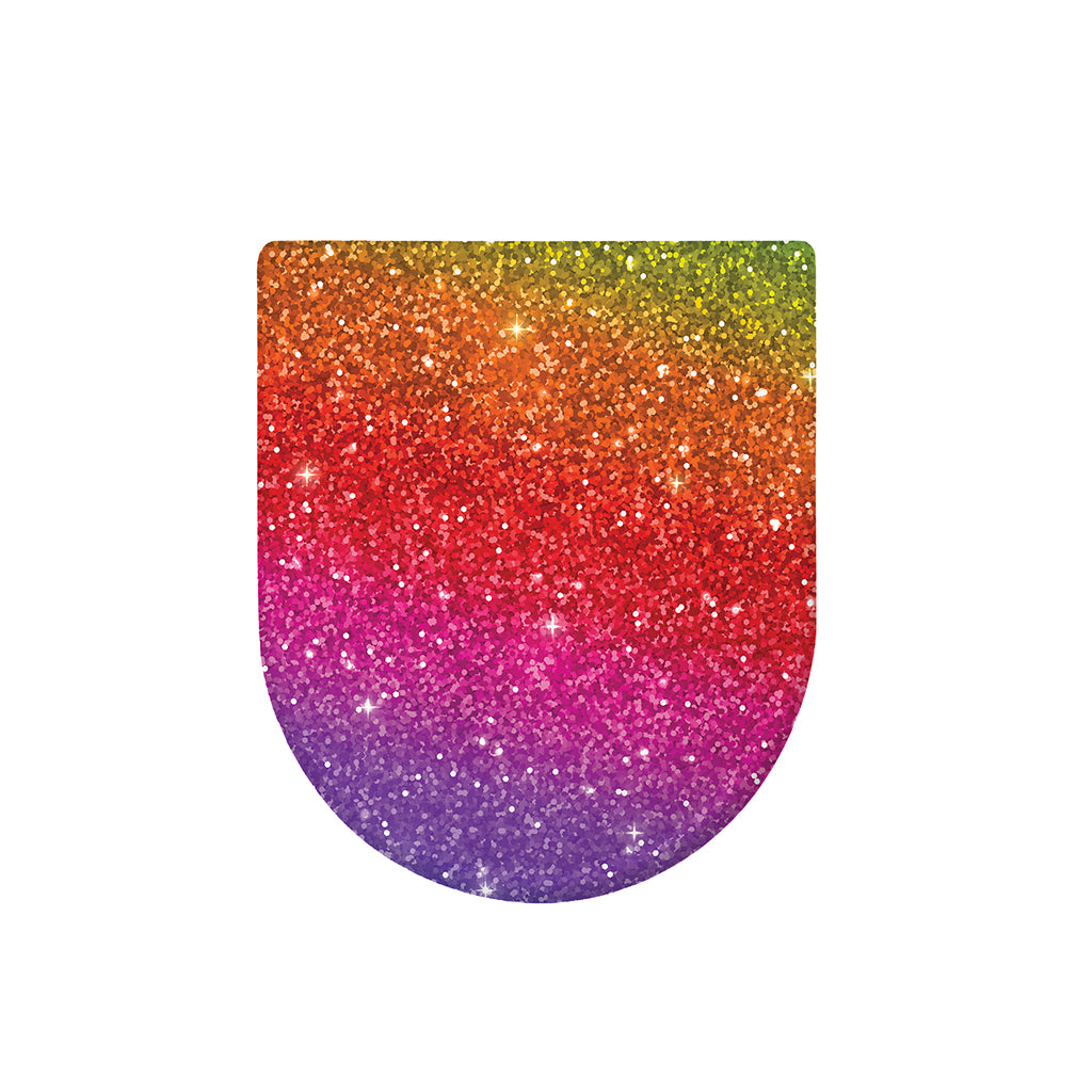 Rainbow (NOT Real) Glitter Artwork Print Toilet Lid Cover