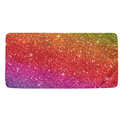 Rainbow (NOT Real) Glitter Artwork Print Towel
