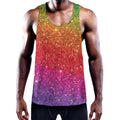Rainbow (NOT Real) Glitter Artwork Print Men's Workout Tank Top