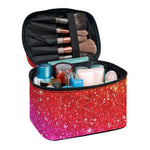Rainbow (NOT Real) Glitter Artwork Print Travel Makeup Bag