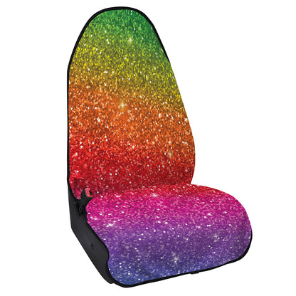 Rainbow (NOT Real) Glitter Artwork Print Waterproof Car Seat Cover