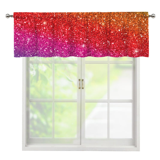 Rainbow (NOT Real) Glitter Artwork Print Window Valance