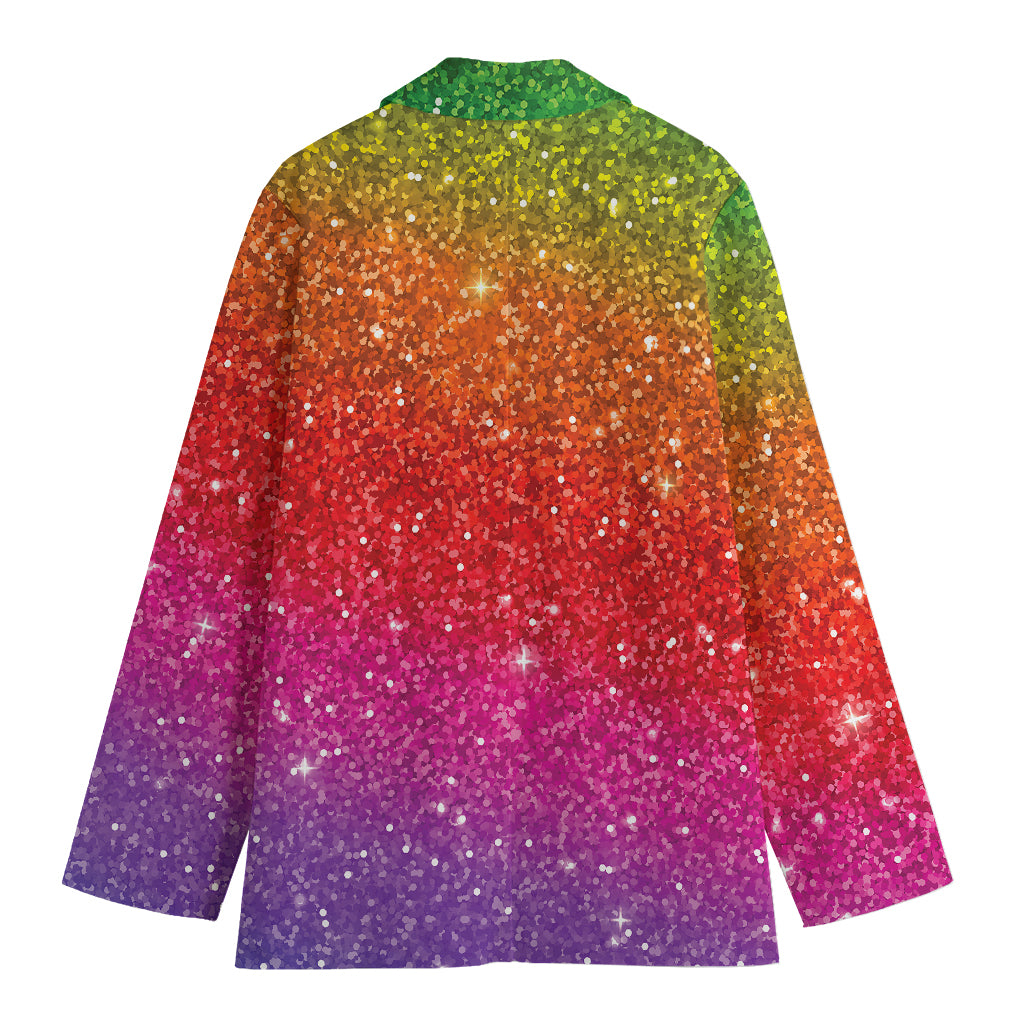 Rainbow (NOT Real) Glitter Artwork Print Women's Blazer