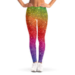 Rainbow (NOT Real) Glitter Artwork Print Women's Leggings