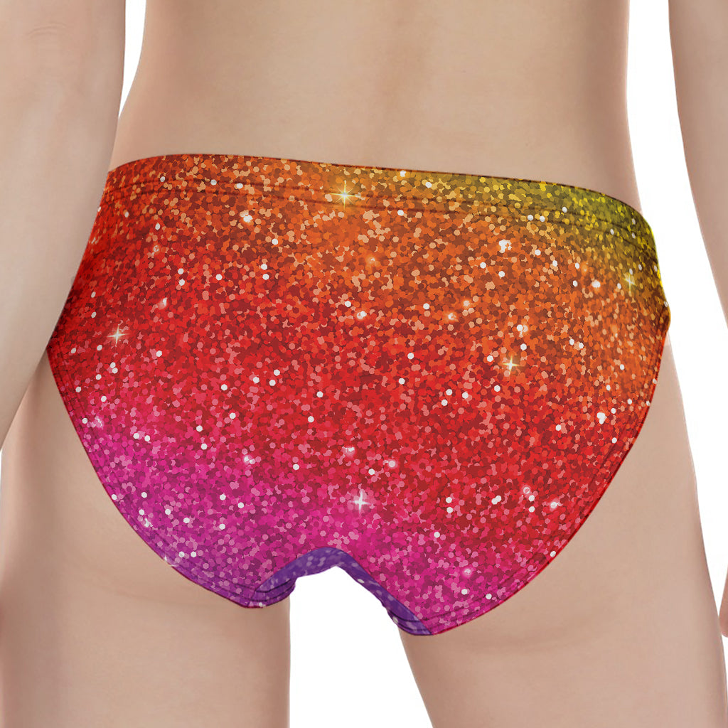 Rainbow (NOT Real) Glitter Artwork Print Women's Panties