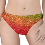 Rainbow (NOT Real) Glitter Artwork Print Women's Thong