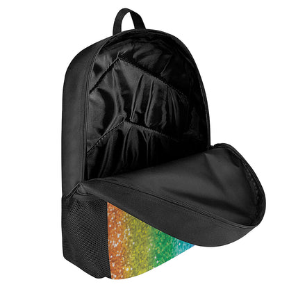 Rainbow (NOT Real) Glitter Print 17 Inch Backpack