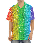 Rainbow (NOT Real) Glitter Print Aloha Shirt