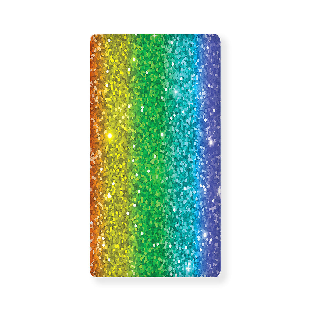 Rainbow (NOT Real) Glitter Print Baby Crib Sheet